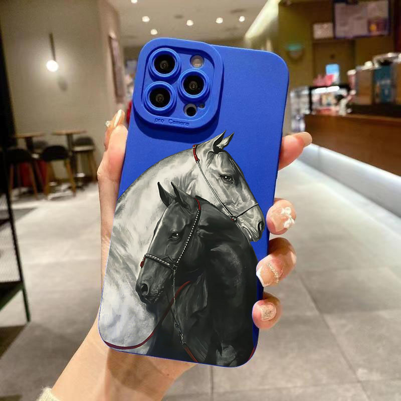 Phone Cases Horse - Vintage Siyah Beyaz At Desenli Telefon