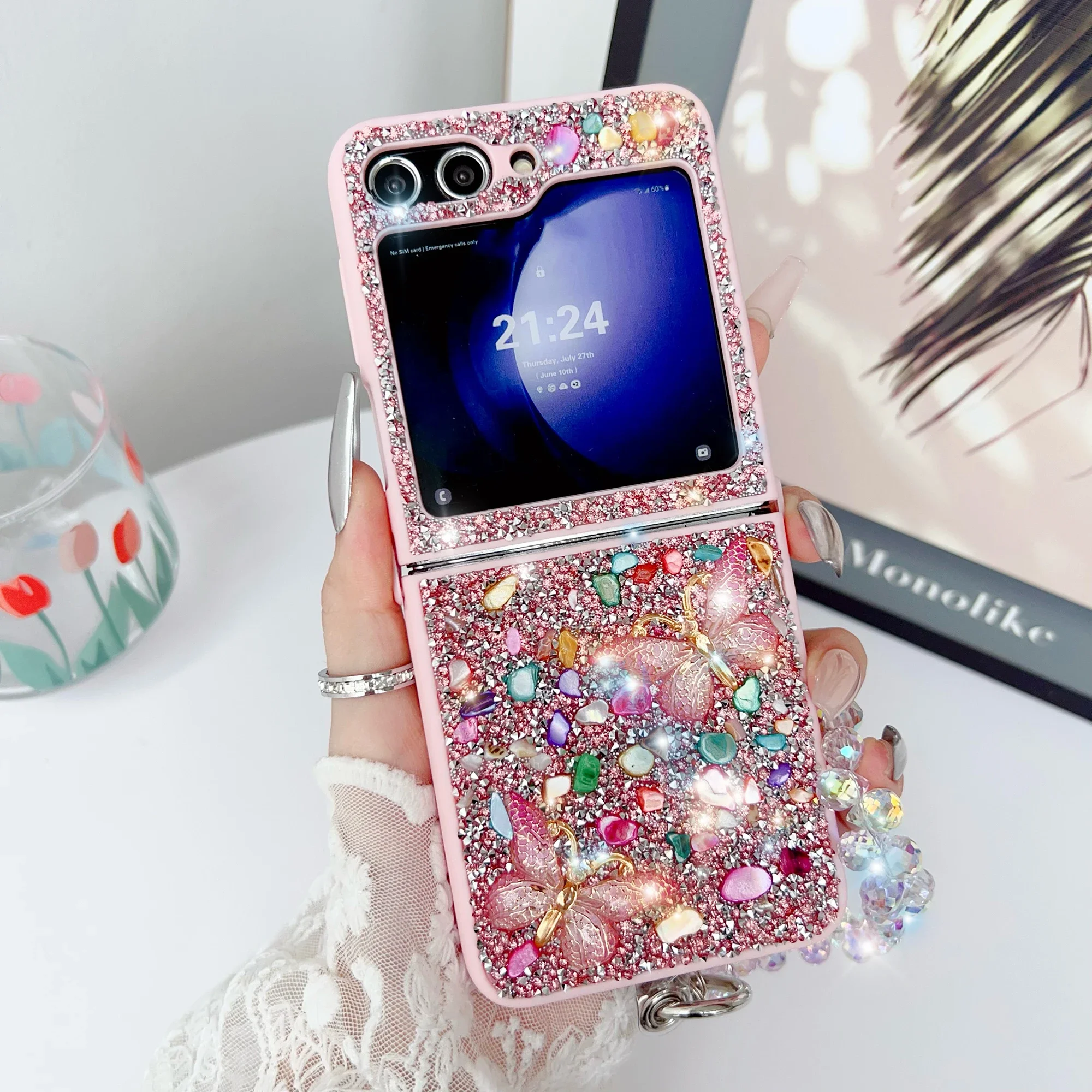 Phone Cases Z Flip 5 - Lüks Glitter Telefon Kılıfı Samsung Galaxy