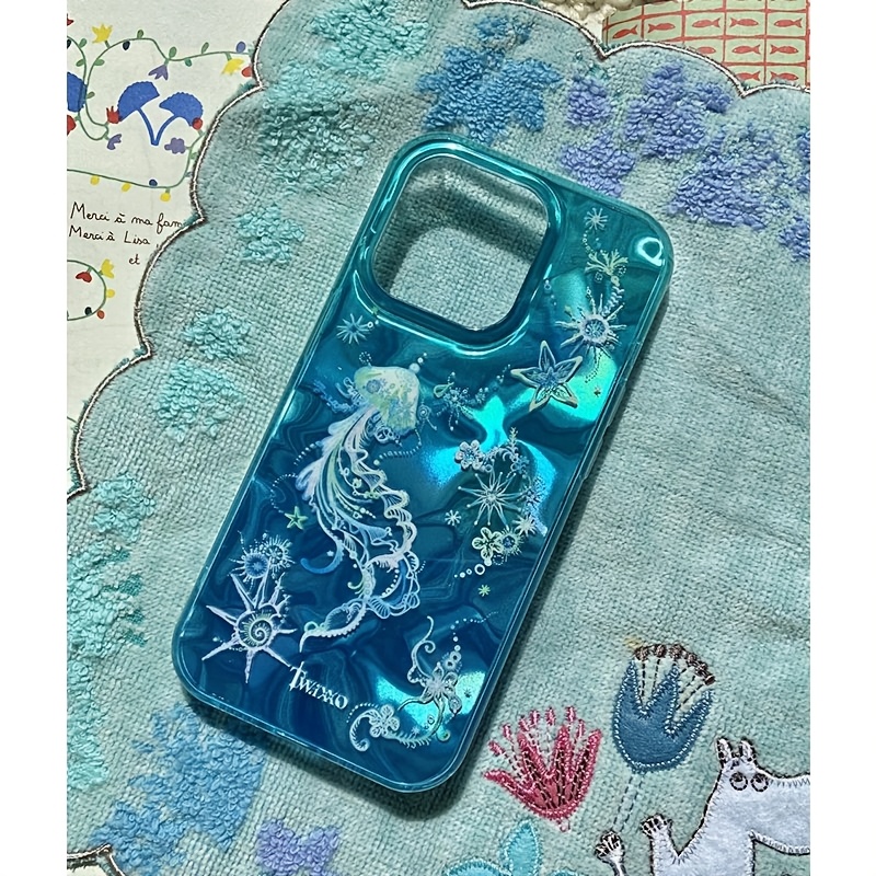 Phone Cases Classy - Gelişmiş Mavi Denizanası ve Denizyıldızı Desenli