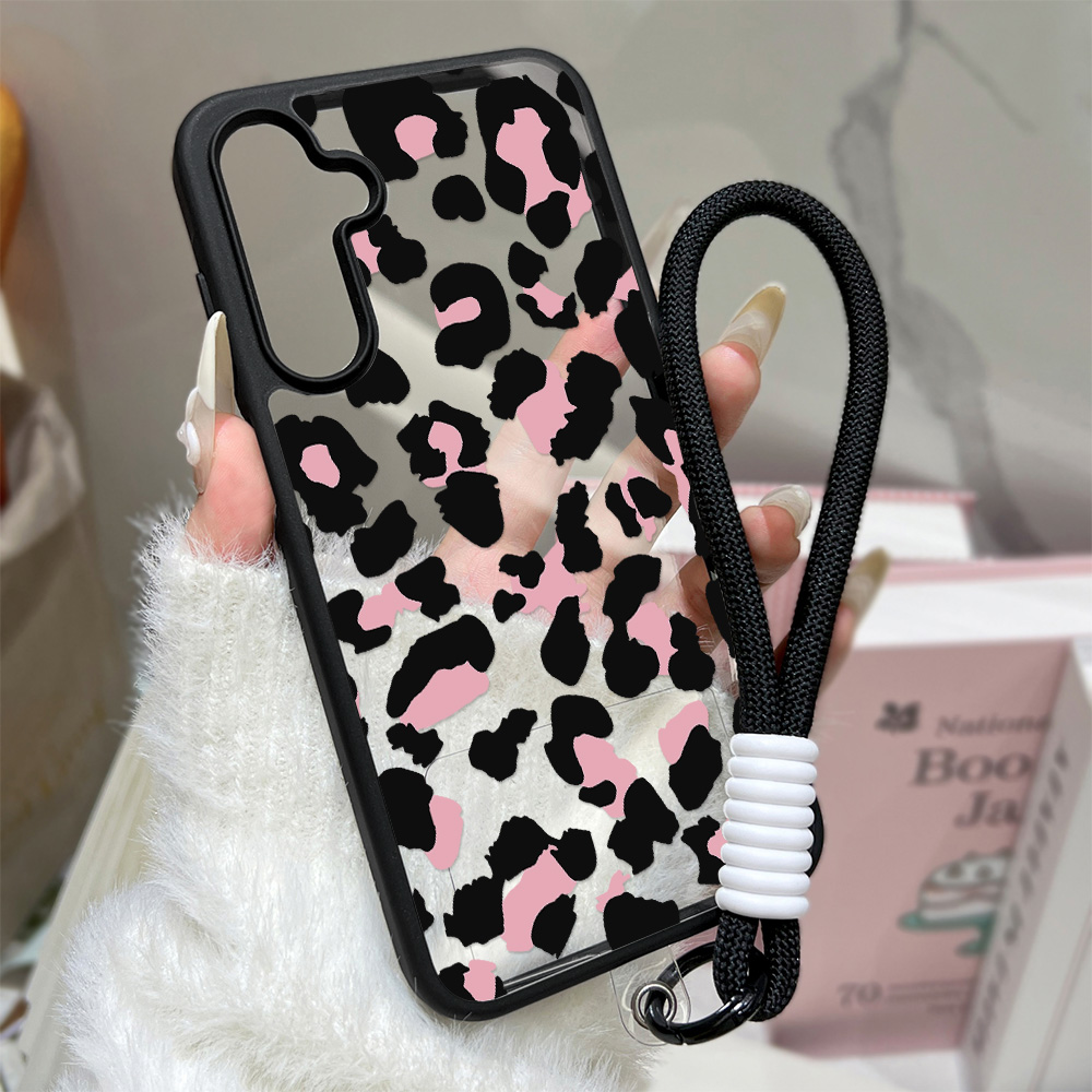Phone Cases With Straps - Leopar Desenli Telefon Kılıfı Samsung Galaxy