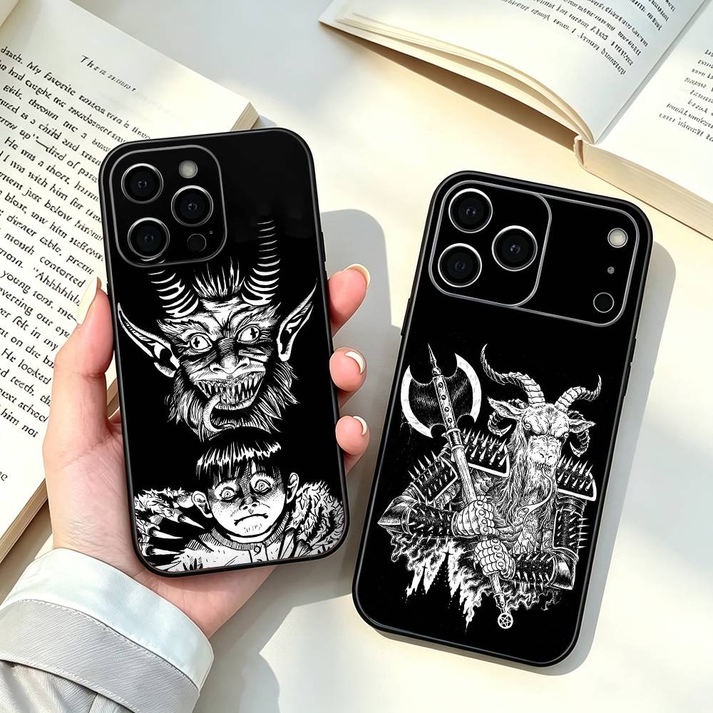 Phone Cases Ugly - Çirkin K-krampus desenli siyah telefon kılıfı