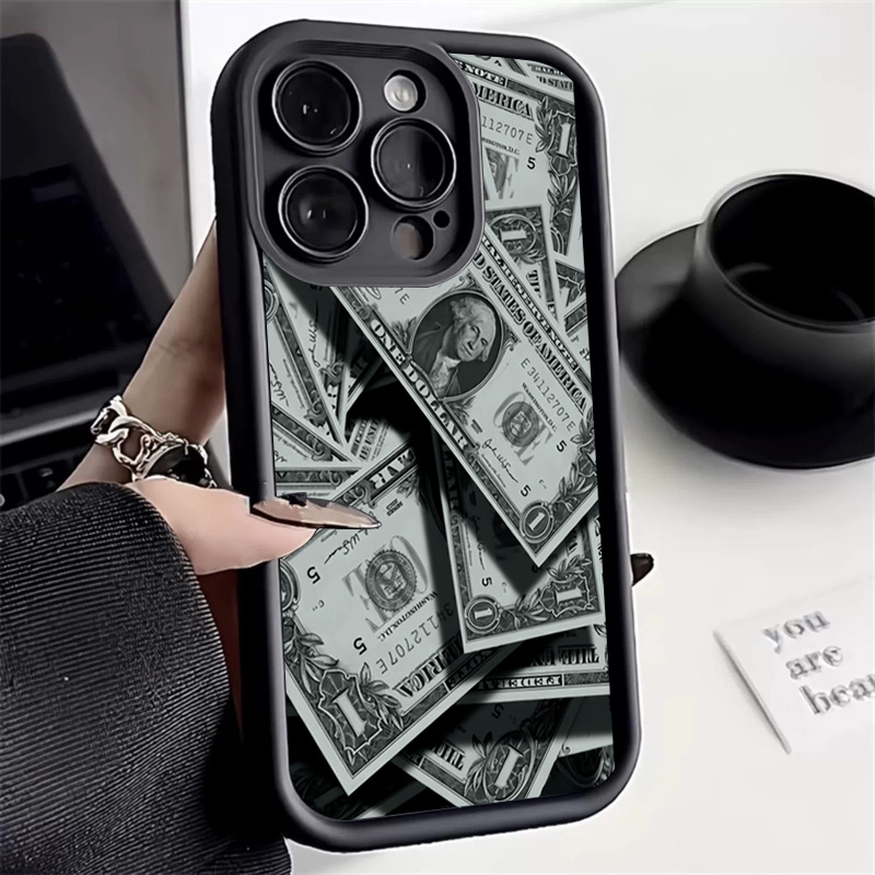Phone Cases Dior - Siyah Bambu Tam Koruma Banknot Tasarımlı
