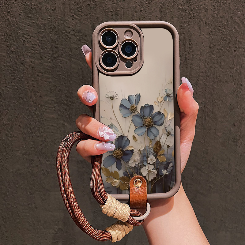 Mavi Çiçekli Kordon Askılı Tel - Phone Cases With Straps incelemesi ve fiyatı