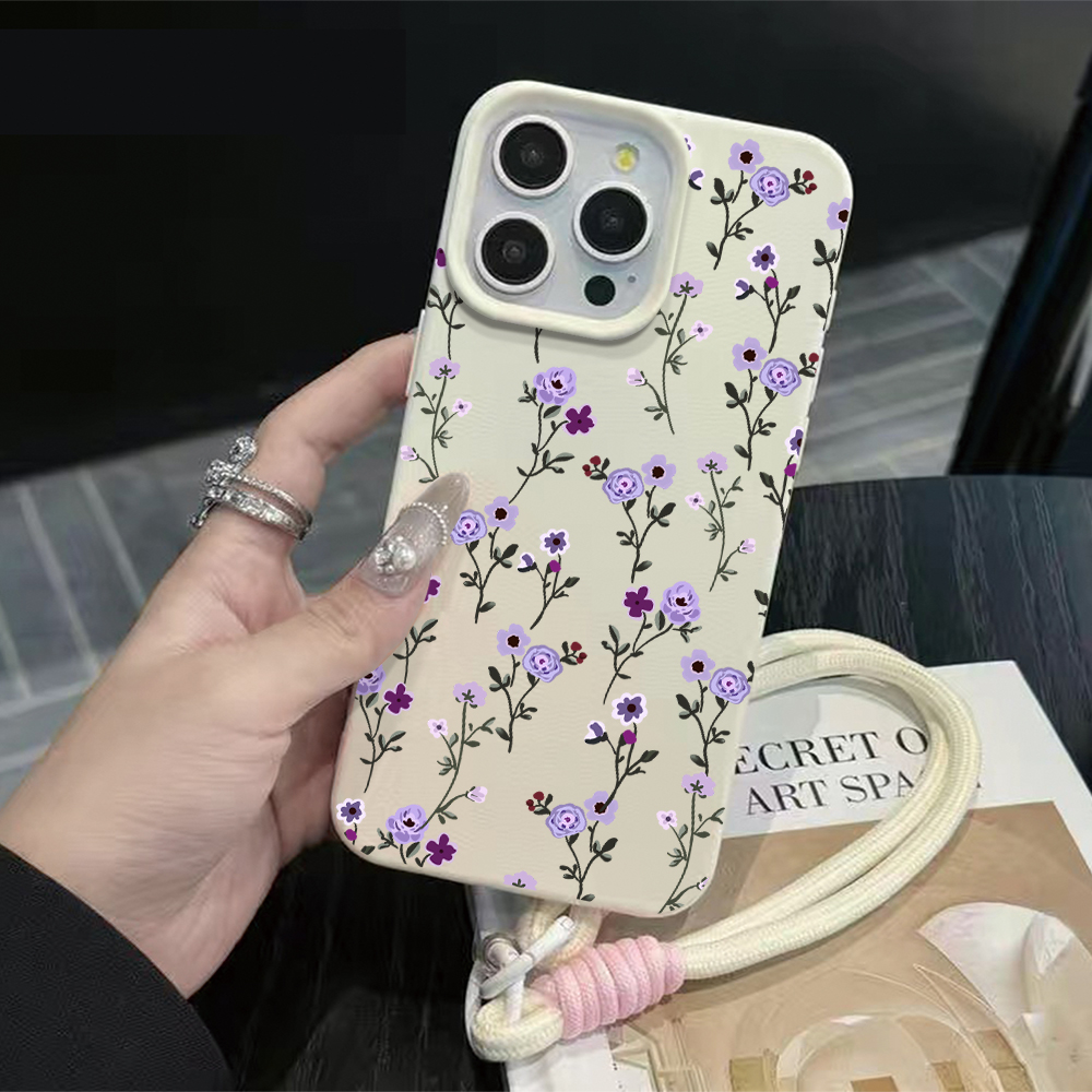 İnce Dallı Mor Çiçek Desenli A - Phone Cases With Straps incelemesi ve fiyatı